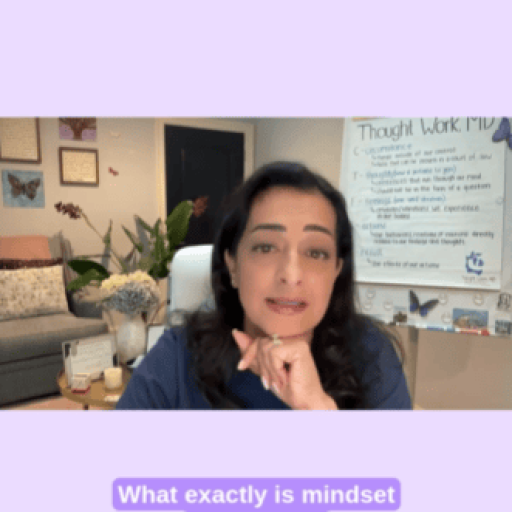 Arpita DePalma, MD explaining what mindset coaching is in a Thought Work, MD video